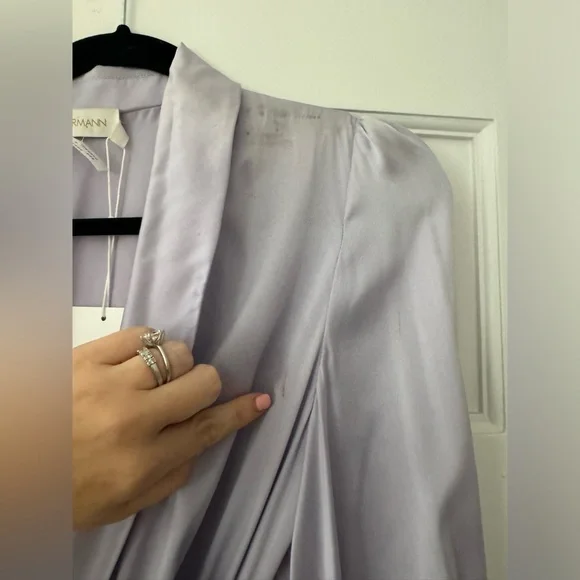 NWT medium / AUS 2 Zimmerman Silk Purple Wrap Dress Midi - Picture 14 of 15